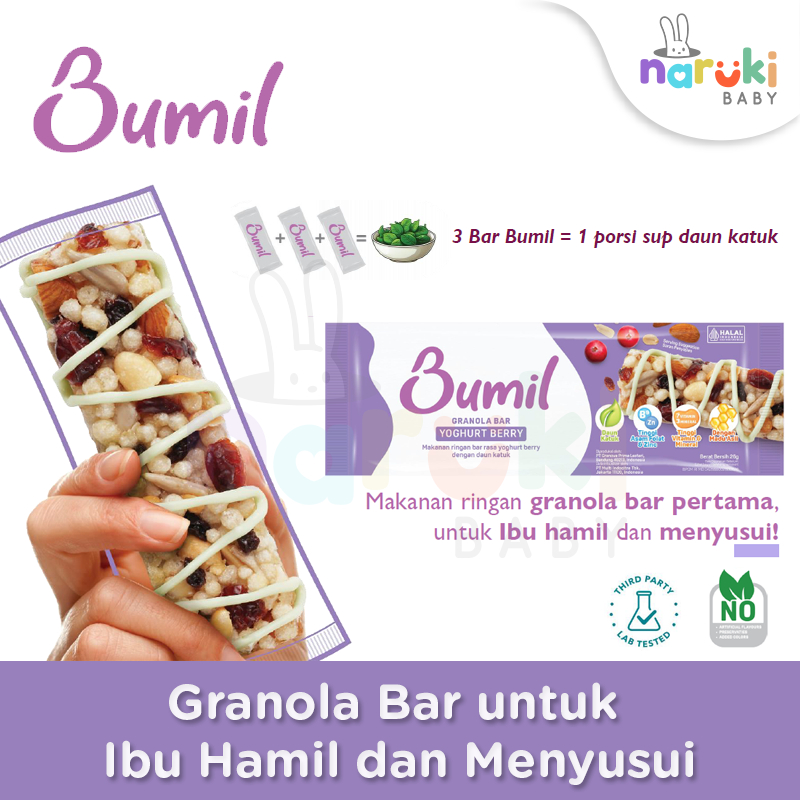 

Bumil Granola Bar 26gr Snack untuk Ibu Hamil dan Menyusui Melancarkan ASI - HADIAH