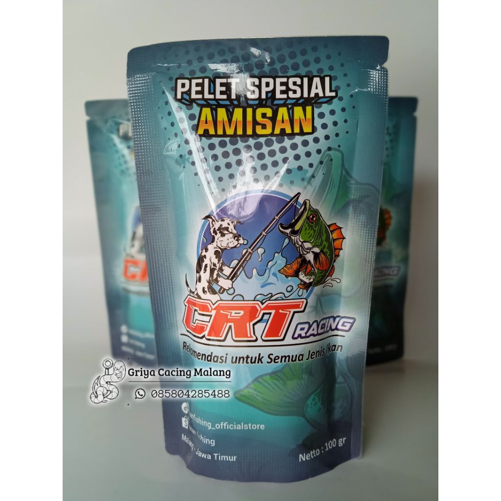 AMISAN PELET CRT RACING 100gr pelet ikan umpan mancing umpan ikan pelet amisan lele lure pancing