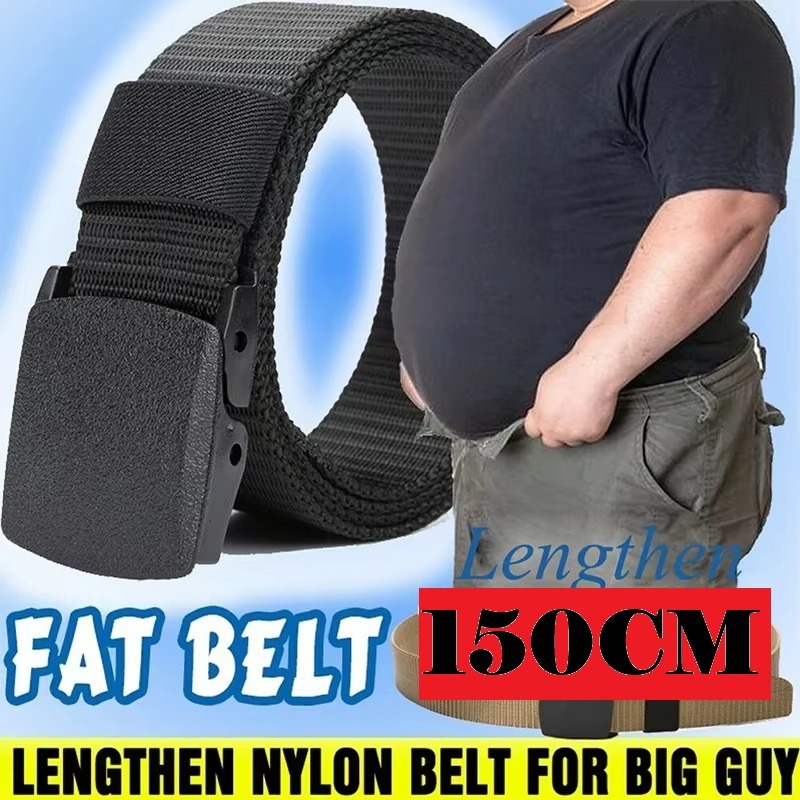 Ikat Pinggang Plastik Canvas Polyester Fiber Gesper Anti XRay Belt Sabuk Anti Metal Bandara 150CM  XXL Panjang Besar Pria Wanita Dewasa Kain Nylon Men Belt Nylon Canvas Anti Non Metal Detector Automatic Buckle untuk 54inch size 33 34 35 36 37 38 39 40