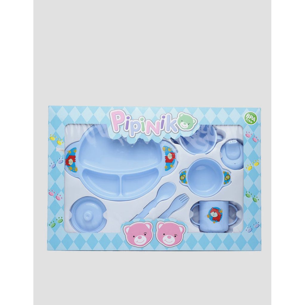 Pipiniko set tempat makan anak bayi 4 in 1 cangkir+sendok garpu+mangkok+piring