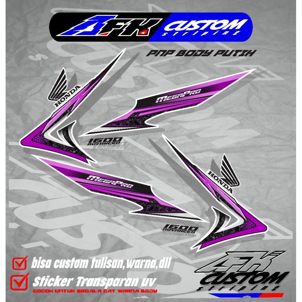 STRIPING MEGAPRO PRIMUS TRANSPARAN/STRIPING MEGAPRO PRIMUS CUSTOM/STRIPING MEGAPRO PEIMUS/STRIPING M