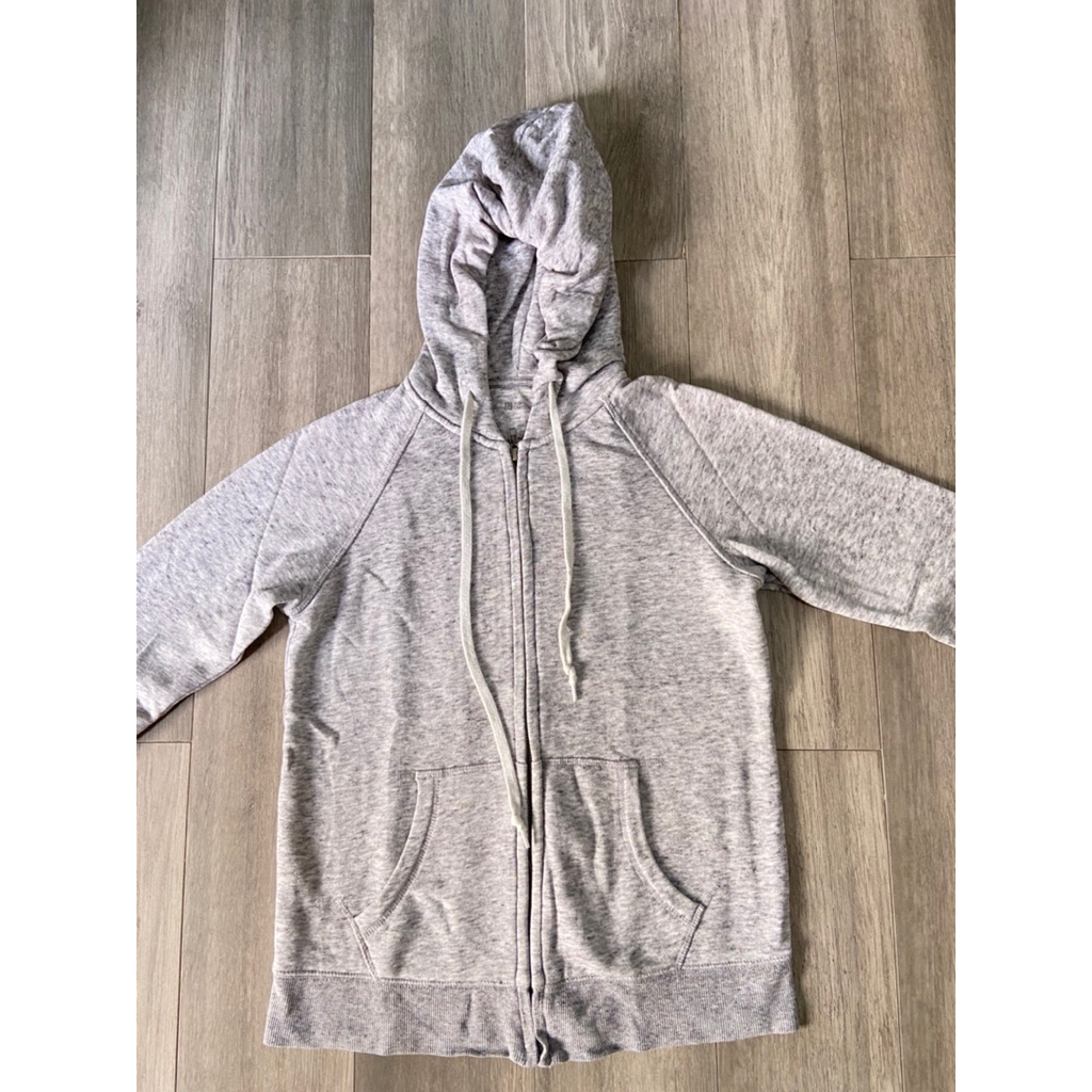 Grey Misty Hoodie Zipper uniqlo