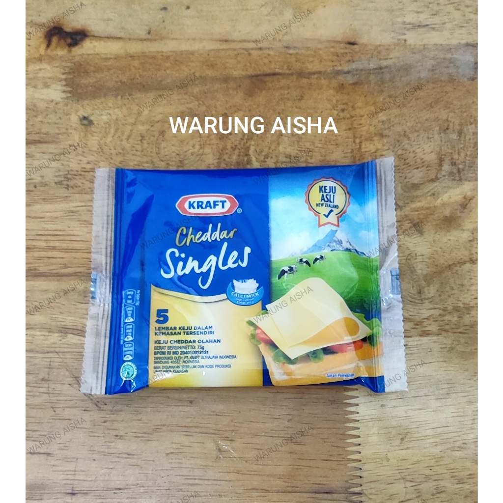 

Keju Kraft Cheddar Singles Isi 5 Slice 75 gr