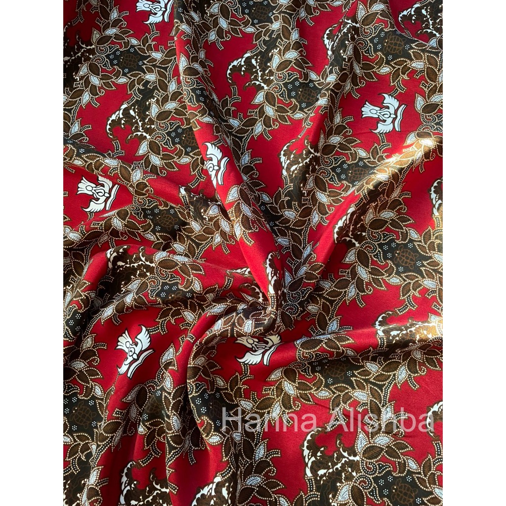 Kain Batik Bahan Seragam Sekolah Sd Negeri Warna Merah Motif Penyu