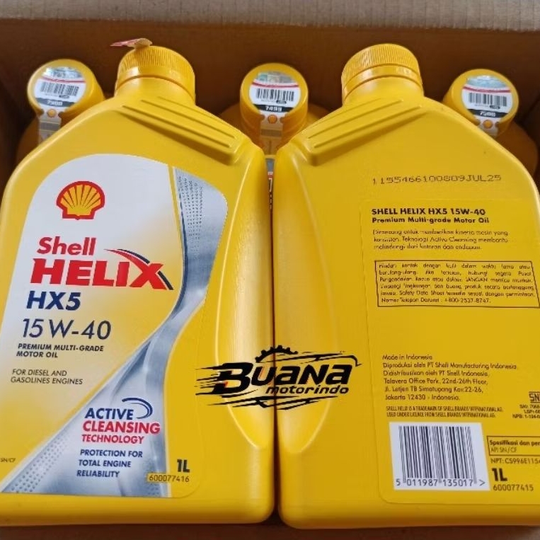 Oli Shell Helix HX5 SAE 15W-40 1 Liter Oli Shell HX5 1L ( 1 DUS )