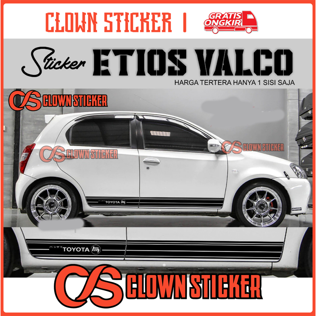 CLOWN sticker toyota etios valco aksesories toyota valco
