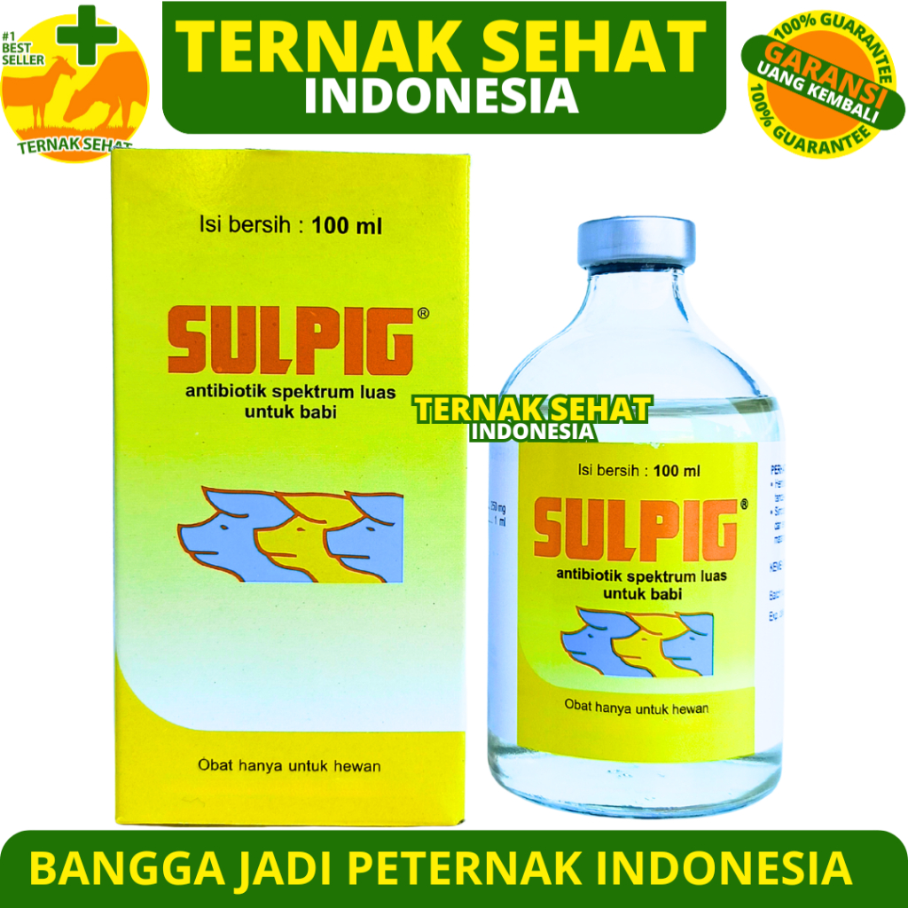 SULPIG 100ML - Obat Antibiotik Spektrum Luas Babi Medion