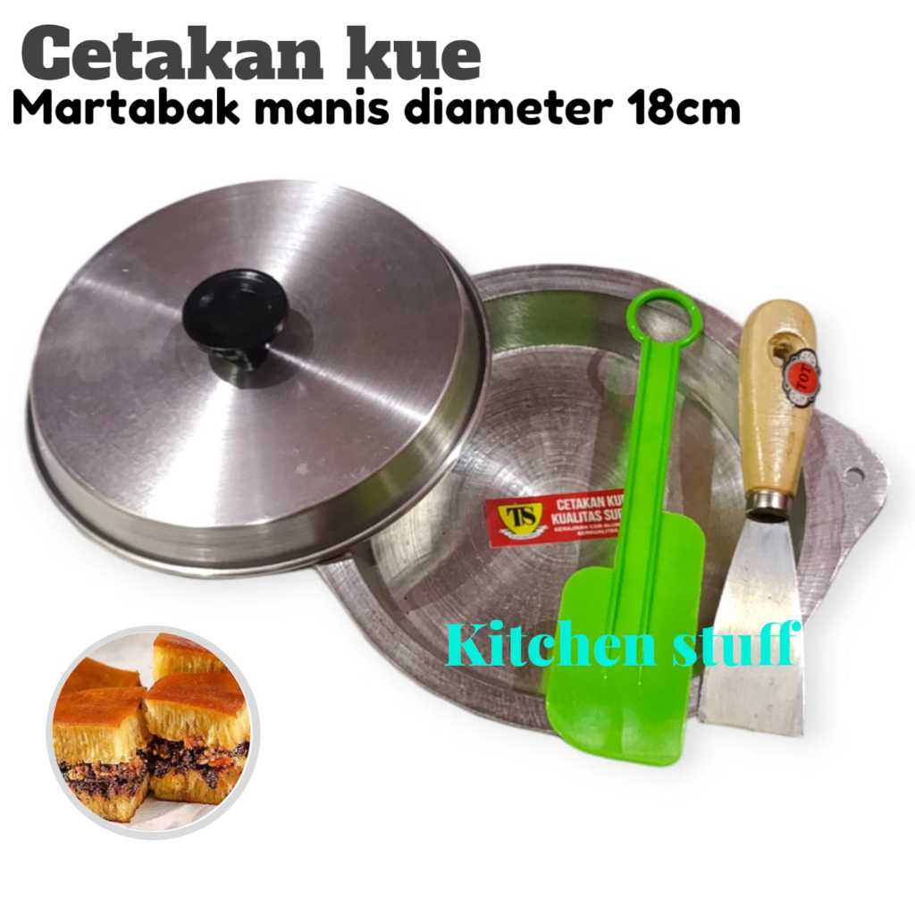 Cetakan martabak manis Cetakan martabak anti lengket set TUTUP Ukuran 18cm bonus Lemet dan spatula