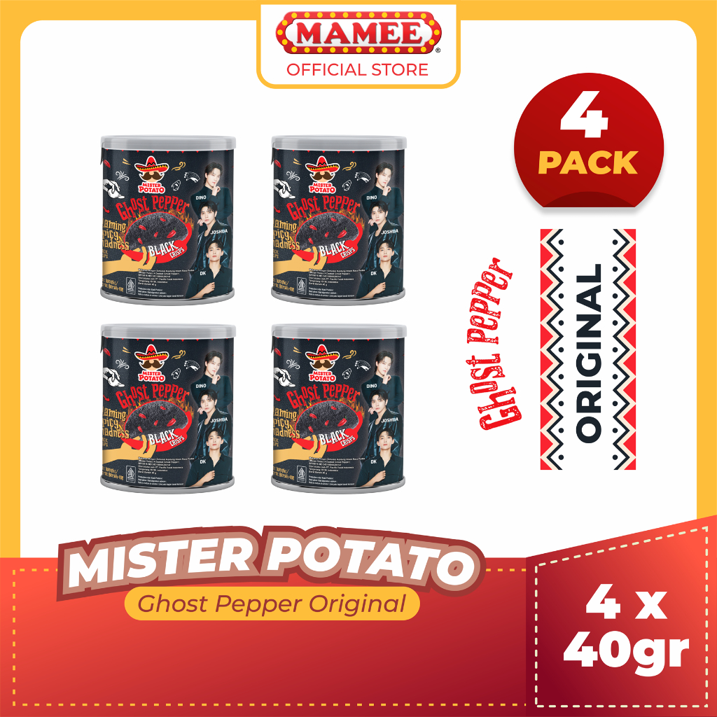 

Mister Potato Crisps Ghost Pepper Original 40gr SVT JINJJA CRUNCH Edition - 4 Pcs