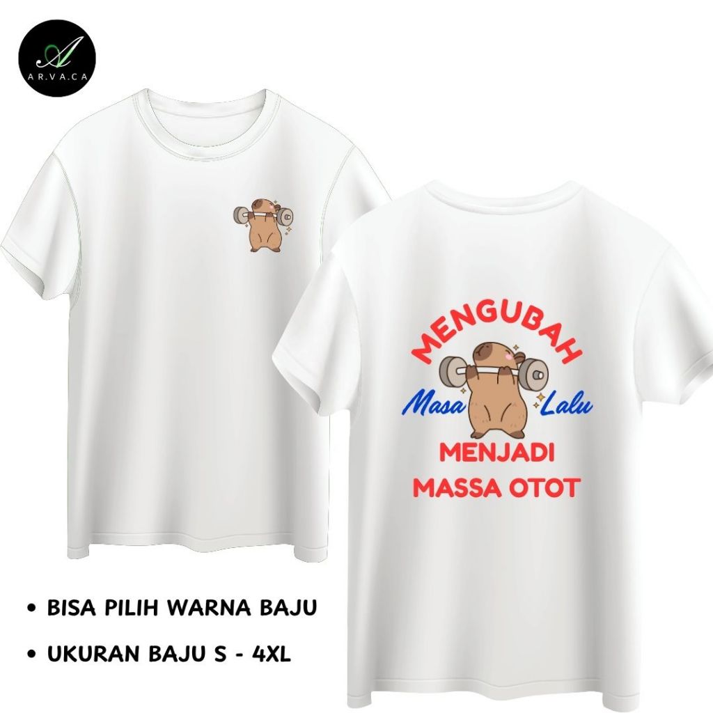 Kaos Gambar Mengubah Masa Lalu Menjadi Massa Otot Custom Bebas Pilih Warna Baju - Kaos Cotton Combed