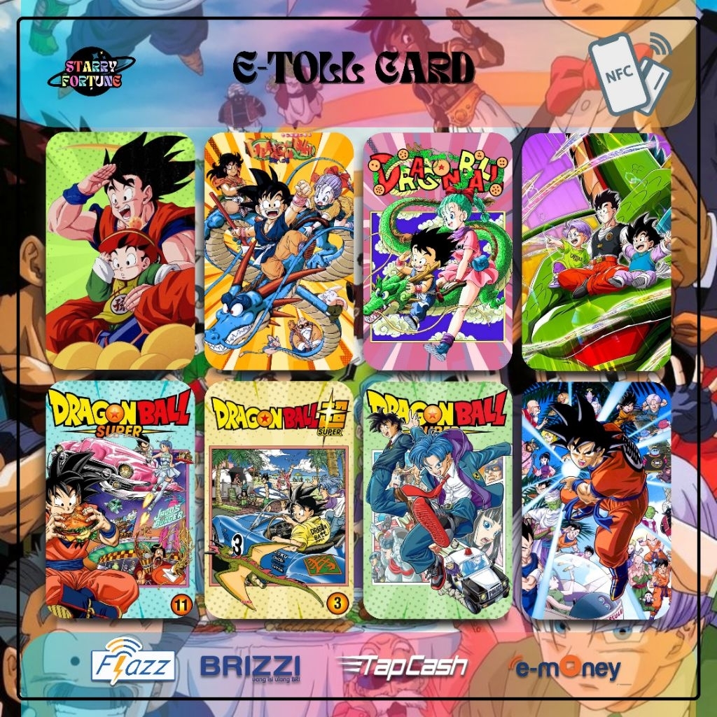 ANIME DRAGON BALL FAMILY KARTU Flazz/Brizzi/Tap-Cash/E-money SALDO NOL TAPCARD E-TOLL PARKIR