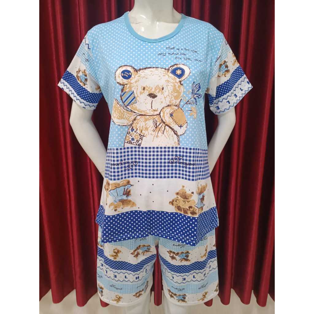 Baju Tidur Wanita/Stelan 3/4 Std Oblong Polos BKH Bahan Kaos