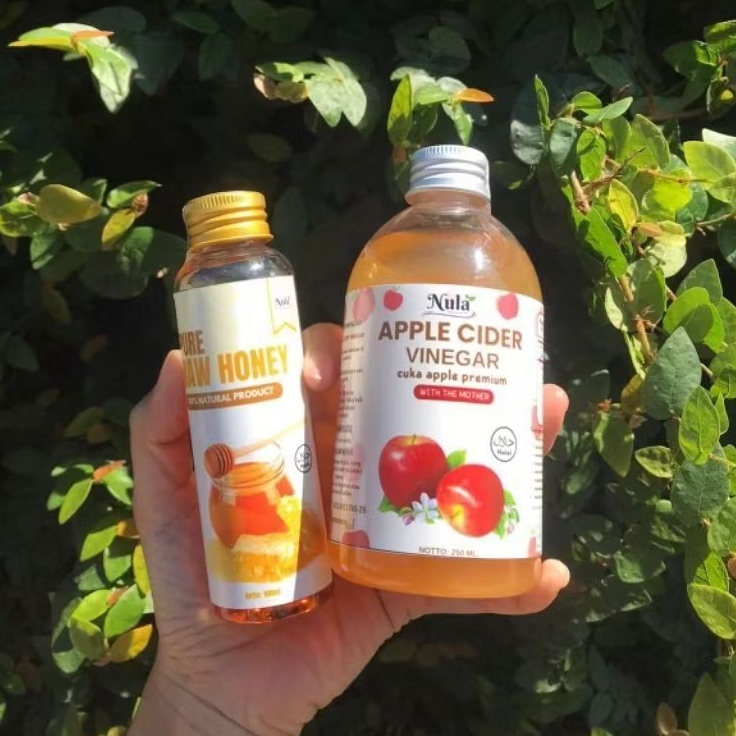 

PAKET HEMAT 2 in 1 CUKA + madu | PAKET HEMAT cuka nanas, apel, lemon 250ml + madu murni