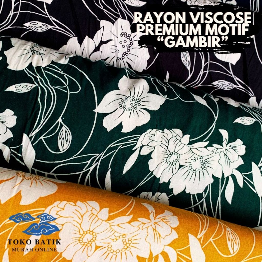 Kain Katun Korea Rayon Silky Viscose Printing Motif "Gambir" 2025 Original 100% Viscose Premium