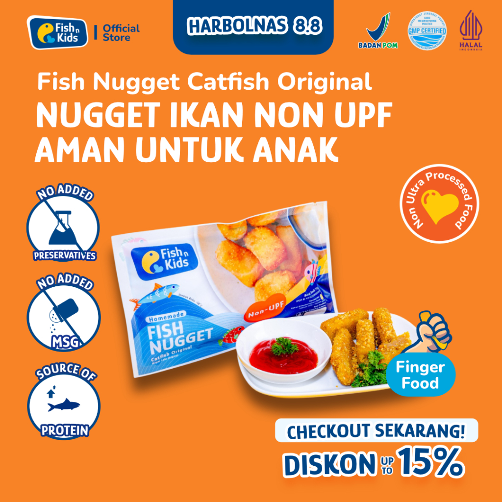 

Fish n Kids - Nugget Lele Original Non MSG - Homemade Non UPF BPOM HALAL