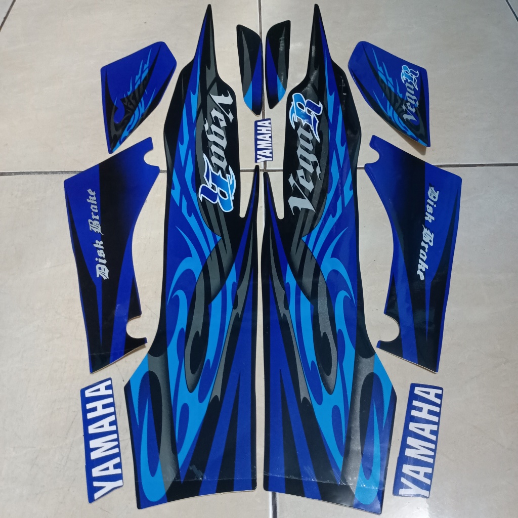 stiker striping yamaha vega r new 2008 2009 biru lis body standar berkualitas original