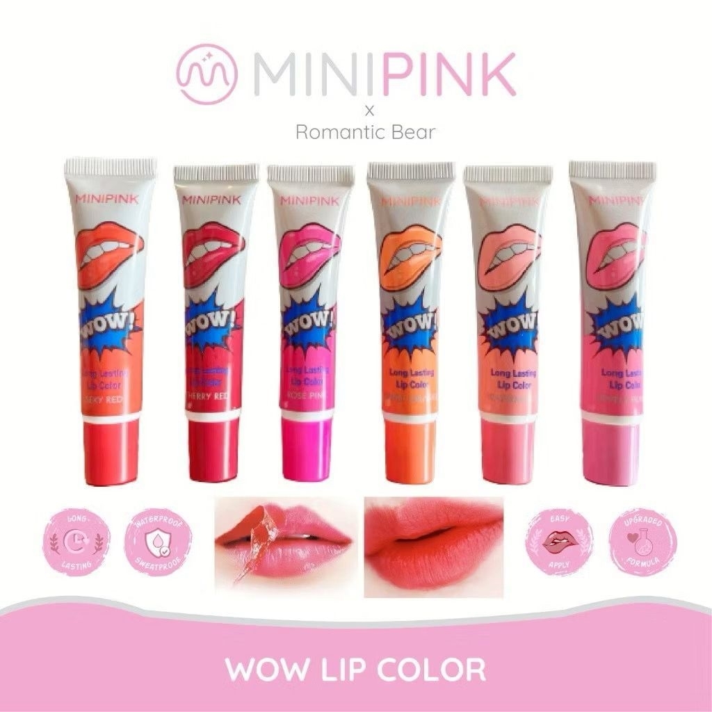 MINIPINK BPOM Lipstik Tattoo Lip Peel Off  Romantic Bear Lipstick Long Lasting MP021