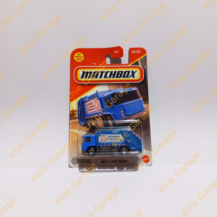 Matchbox Mbx Ev Trash Truck Biru Valley Disposal And Recycling Truk Sampah Diecast Blue 2025