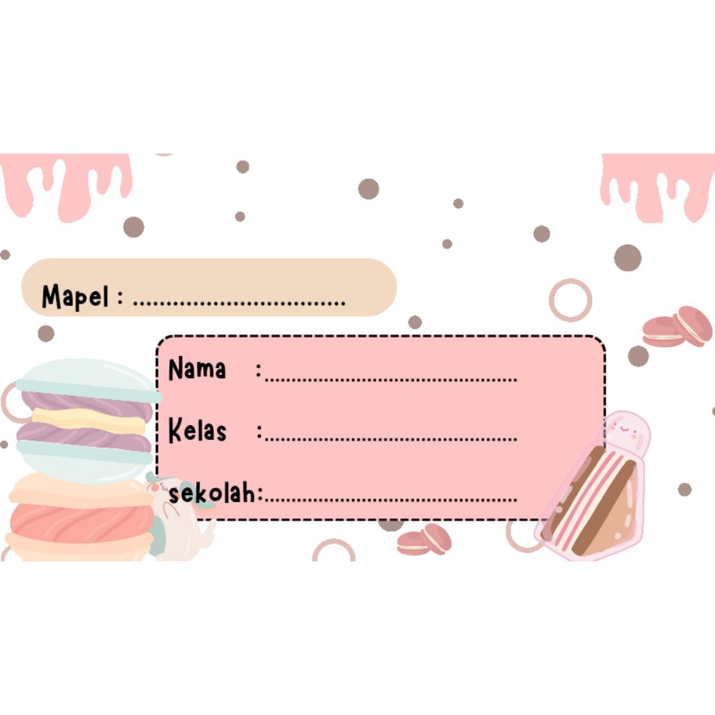 

(20pcs) stiker nama buku sekolah tema sweet food