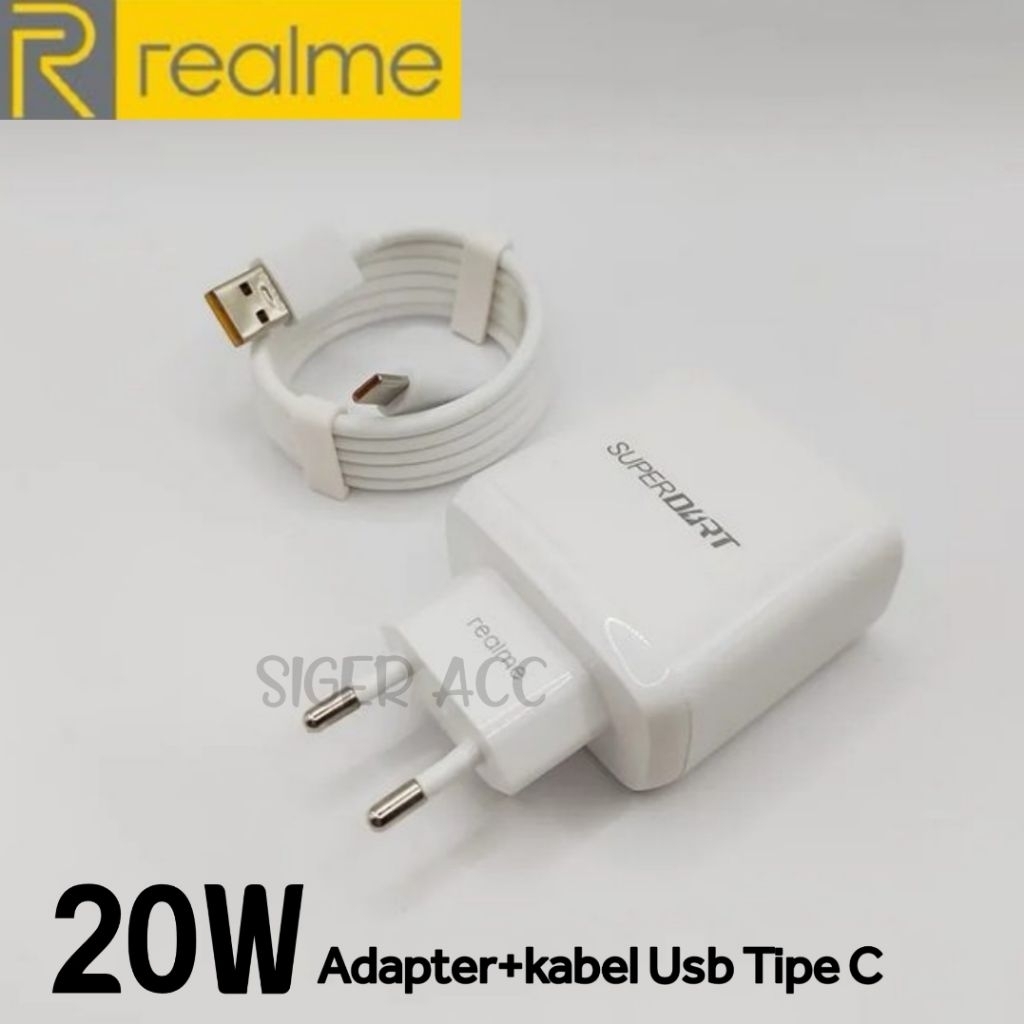 Charger Realme 3 Pro Original 20W Usb Type C Super Dart Vooc 20 Watt Adaptor Kabel Full Set