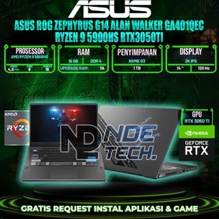 ASUS ROG ZEPHYRUS G14 ALAN WALKER GA401QEC RYZEN 9 5900HS RTX3050TI
