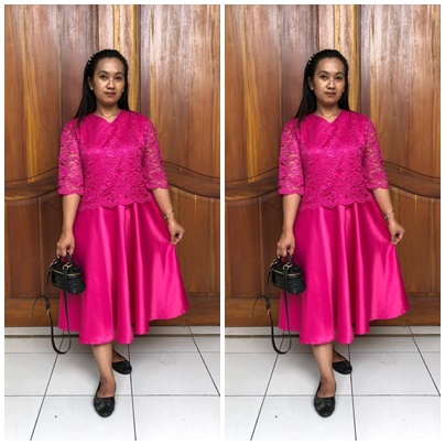 Arcofashion/Dress Kombinasi/Satin/Brokat