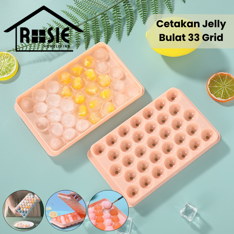 ROSIE Cetakan Jelly Es Batu Bulat 33 Grid Ice Cube Tray BPA Free
