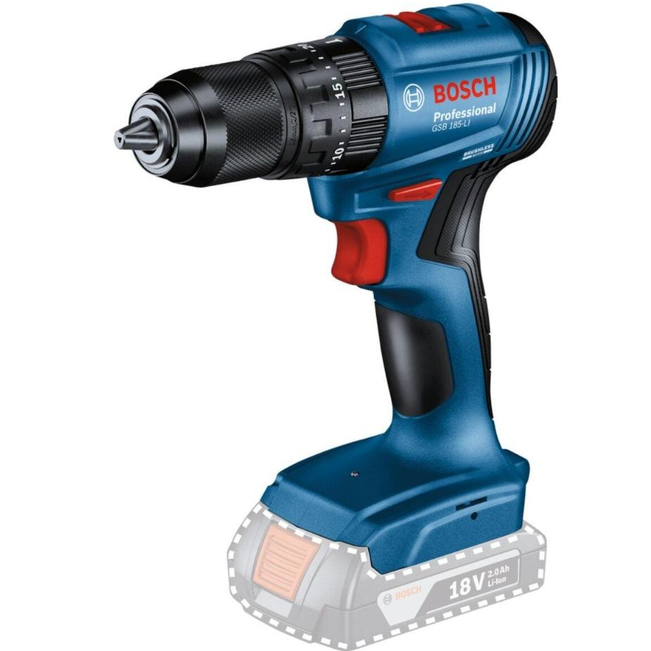 Bosch GSR 185-LI Cordless Drill Mesin Bor Baterai 18V + Kit Aksesoris | Brushless & Original