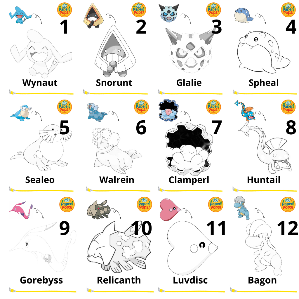 

[PaperPops!] Lembar Kertas Mewarnai anak-anak Tema Pokemon Generasi 3 Buku 4