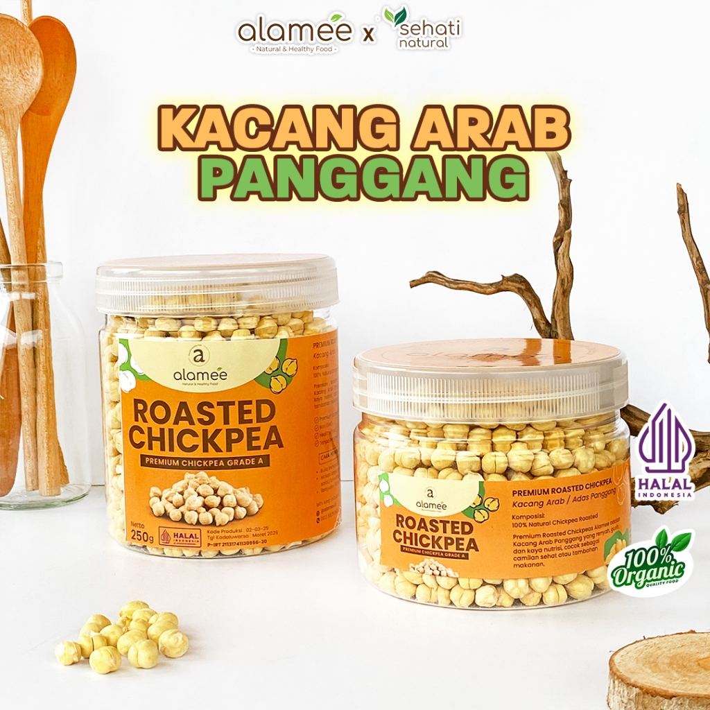 

ALAMEE Kacang Arab Panggang Roasted Chikpea Kacang Adas Gurih Matang Siap Makan PREMIUM 250gr