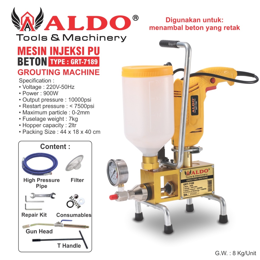 MESIN INJEKSI PU BETON GRT-7189 / POWER DRILL MESIN INJEKSI BETON / MESIN GROUTING BETON / GROUTING 