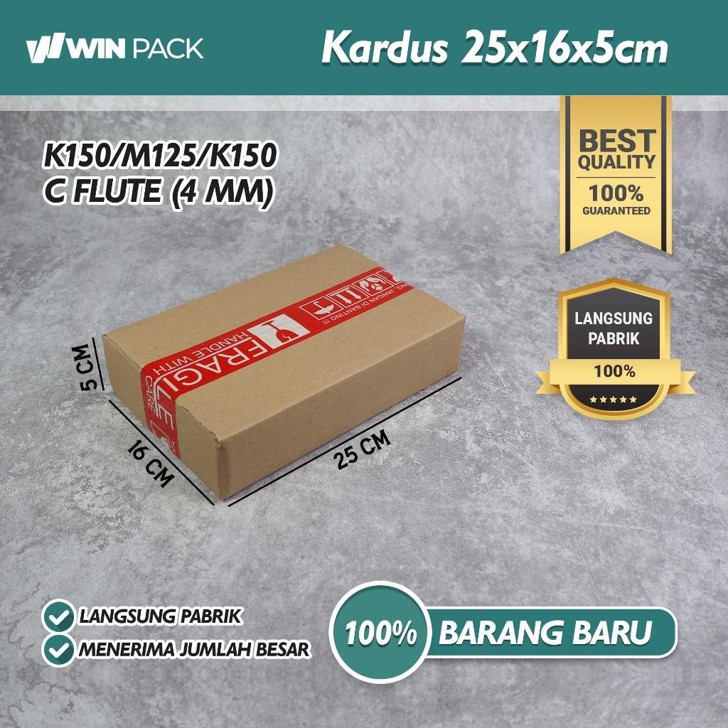 

(Isi 10 Pcs) Kardus Karton Box Packing Polos | 25x16x5 cm | Polos