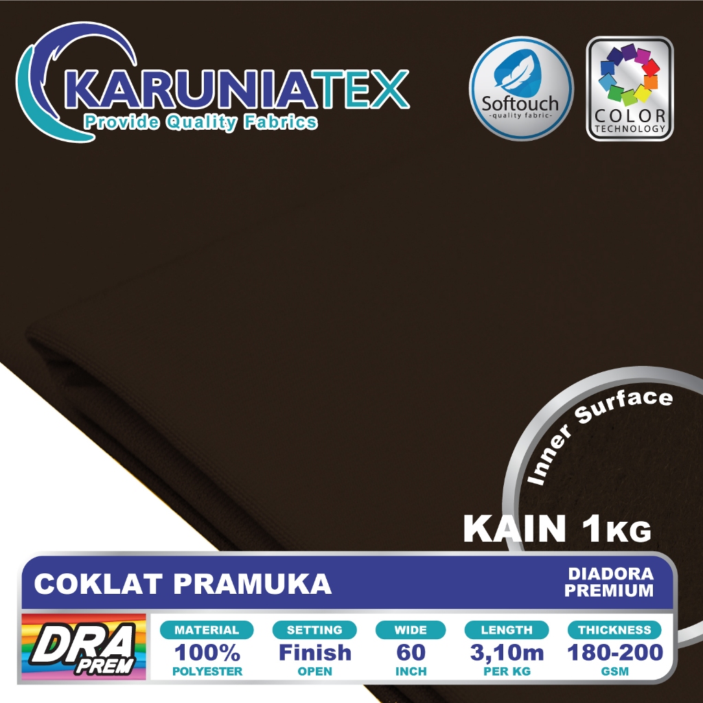 Kain Diadora Premium Kiloan | Coklat Pramuka  | Karunia Textile