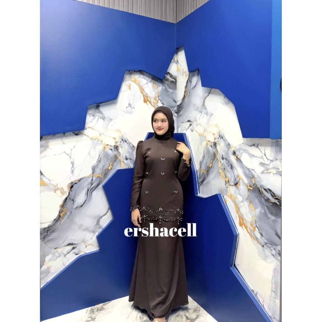 Nafila dress model simple rok model putri duyung, cocok untuk kondangan pesta lamaran