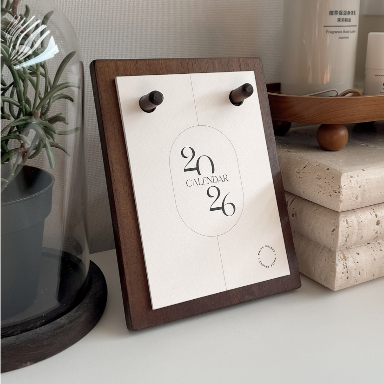 kalender aesthetic / kalender / kalender 2026 aesthetic / kalender meja / WOODEN DESK CALENDAR
