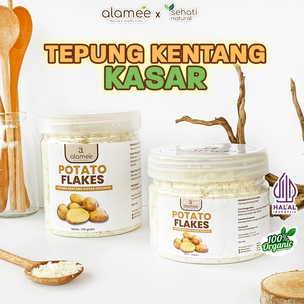 

ALAMEE Tepung Kentang Serpih Potato Flakes Premium Tepung Kentang Kasar PREMIUM 150gr