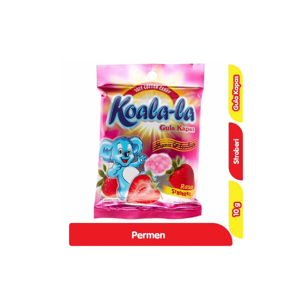 

KOALA-LA PERMEN GULA KAPAS STROBERI 10 gram