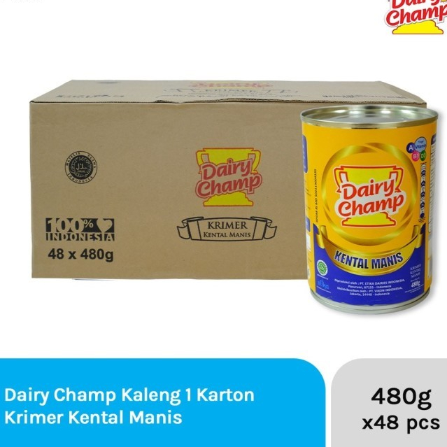 

Dairy Champ 480gr 1 KARTON isi 48 Kaleng Susu Krimer kental manis