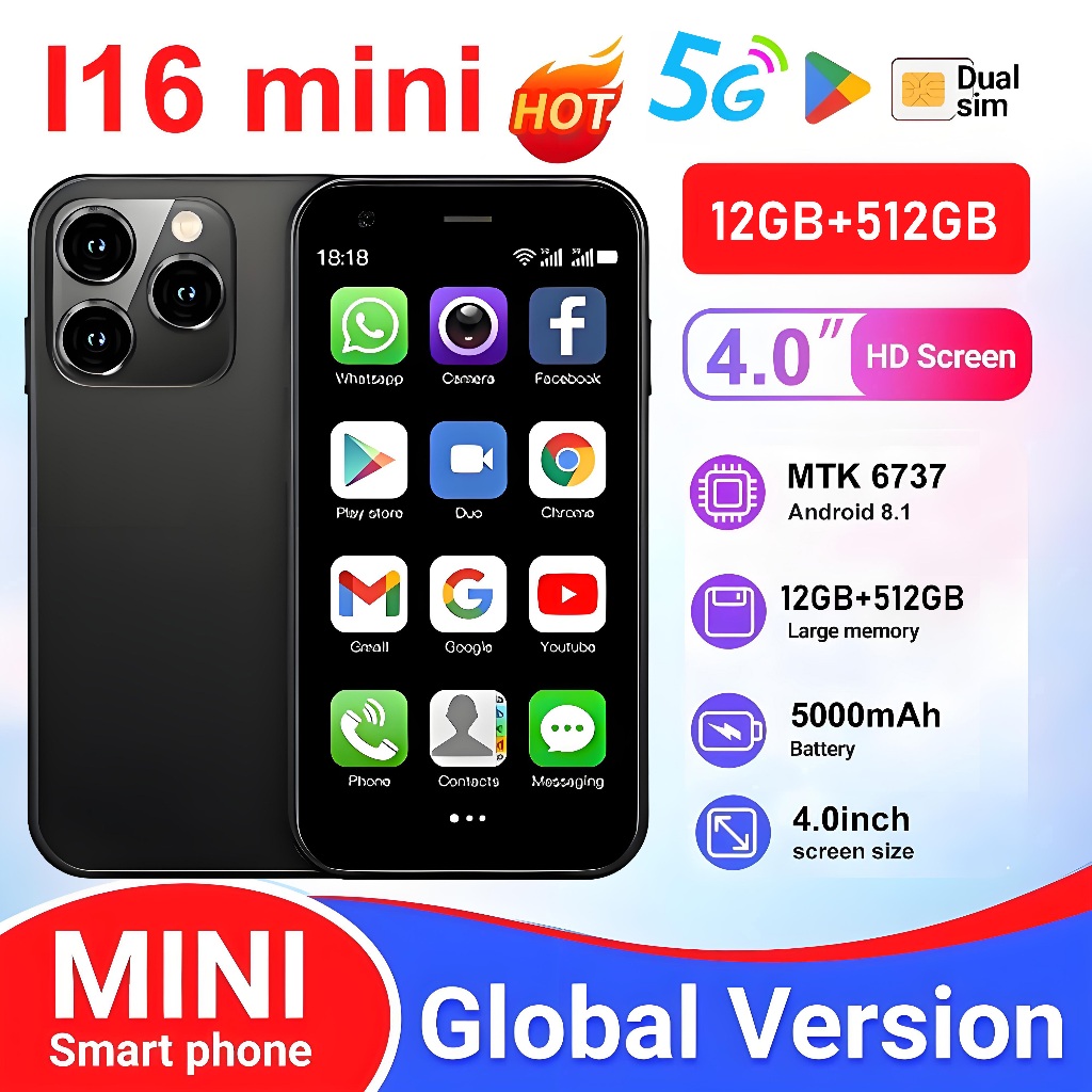 [NEW LAUNCHING] HP MINI SOYES 16PRO 4G12/512GB bisa COD 4G LTE Dual Sim IMEI Permanent Android 12 4.