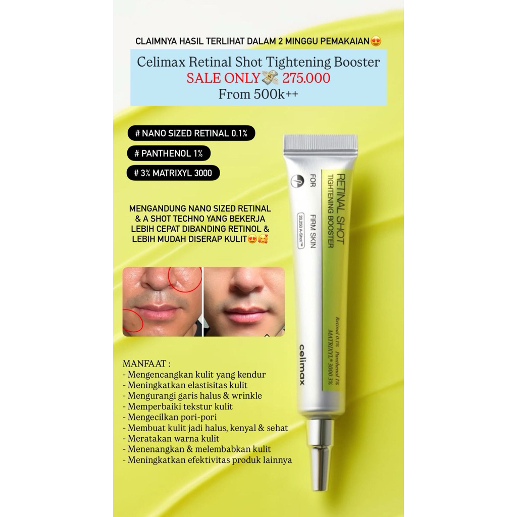 CELIMAX RETINAL SHOT TIGHTENING BOOSTER & RETINOL SHOT SERUM