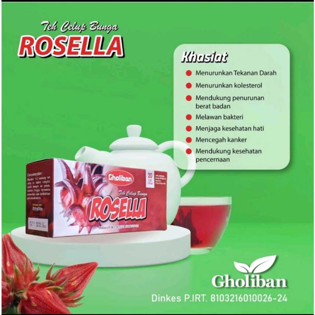 

Teh Celup ROSELLA Herbal Alami Kaya Vitamin C Antioksidan Tinggi