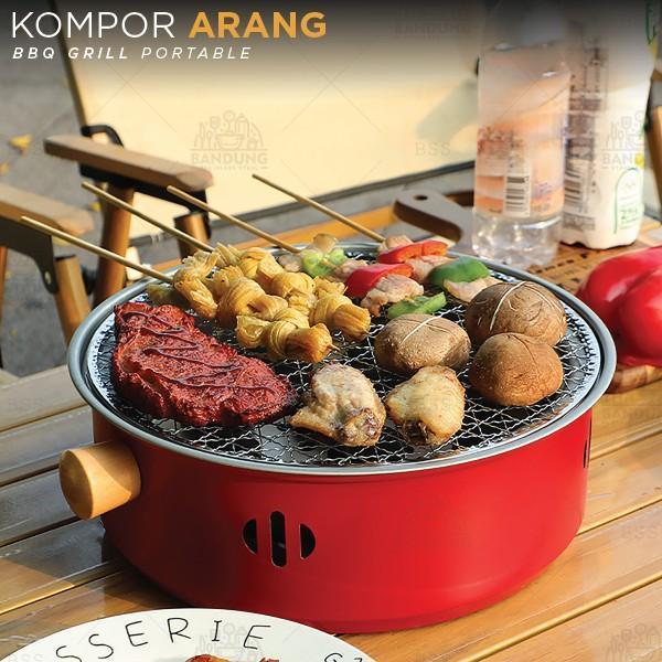 Grill Pan Multifungsi Bulat Barbeque Alat Pemanggang Arang Tempat Pemanggang BBQ Grill Pan