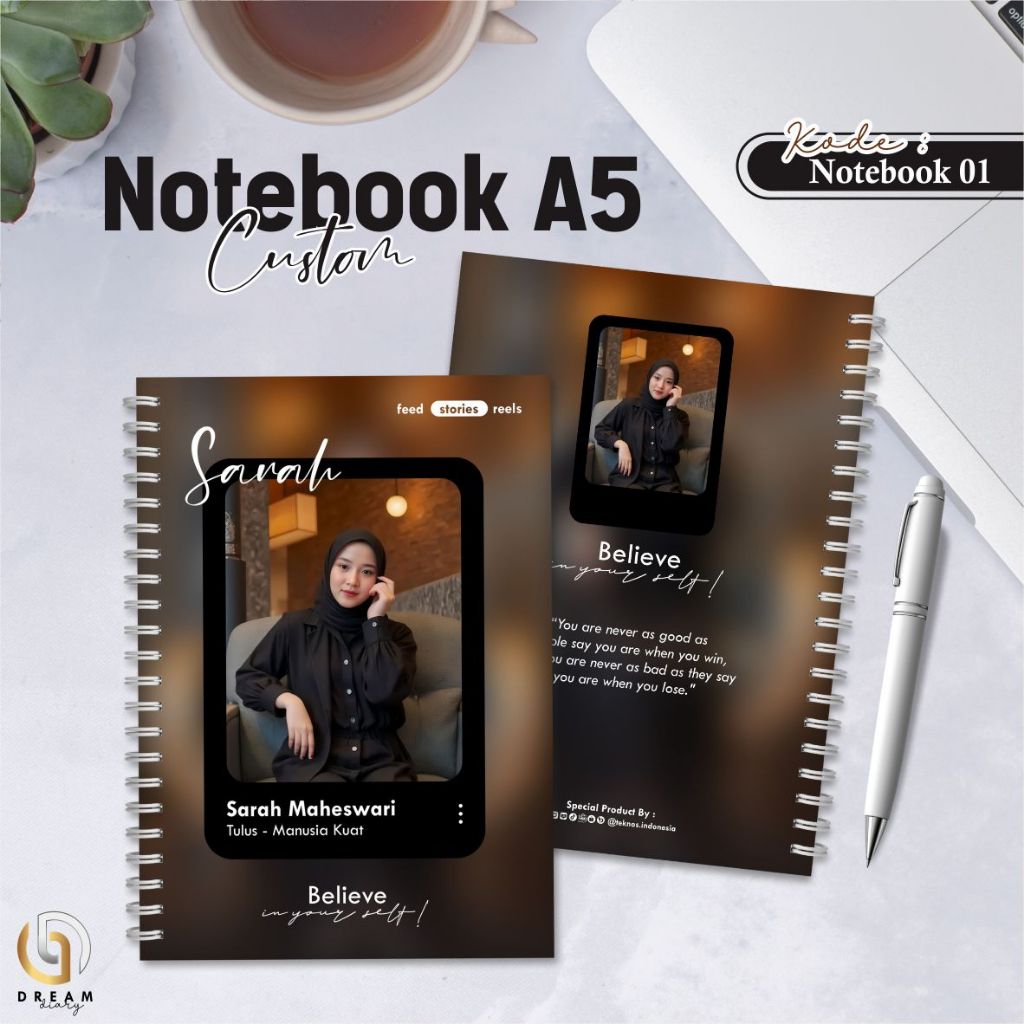 

Notebook A5 Custom Desain Spiral Mewah - Buku Catatan - Sekolah - Kantor - Diary 100 Halaman
