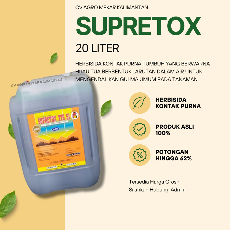 Supretox Racun Rumput Gulma Kebun Sawit 20 Liter