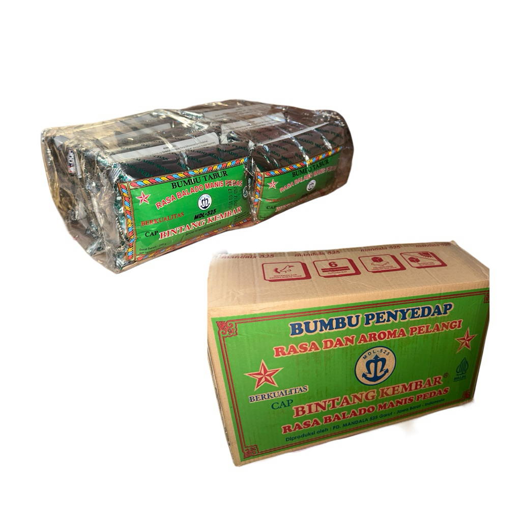 

Bintang Kembar Balado Manis Pedas 1 Dus isi 5Bal MDL-525 Bumbu Tabur