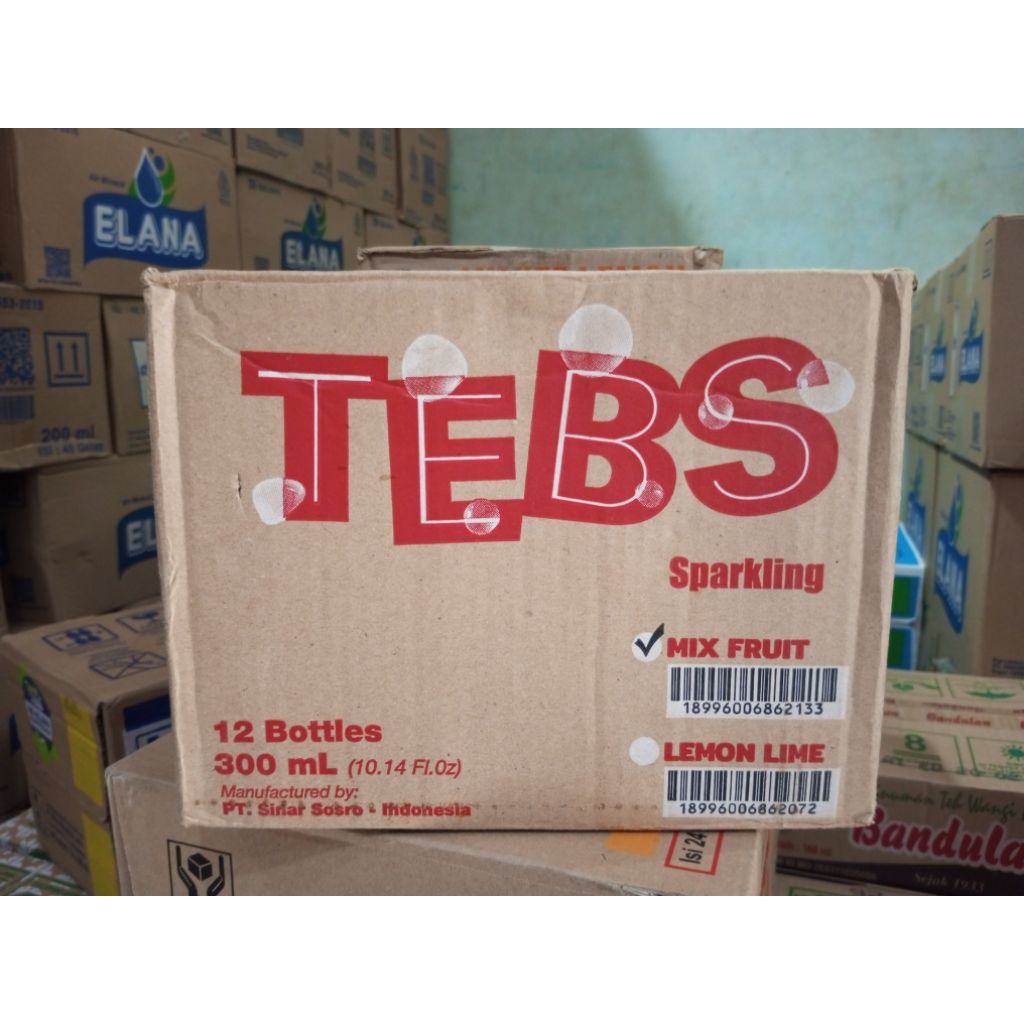 

Tebs botol 300ml 1 dus isi 12 botol / tebs sparkling soda mix fruit / teh soda / sosro