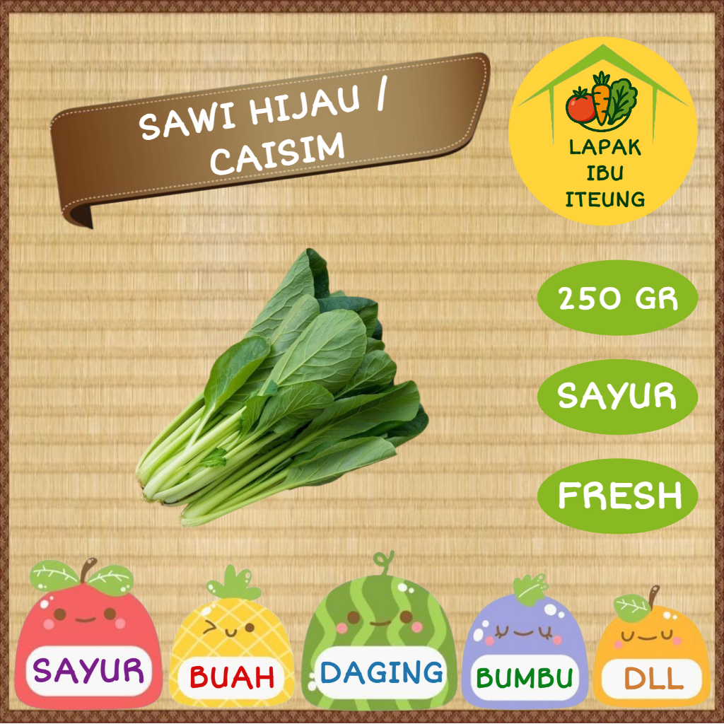 

SAWI HIJAU / CAISIM INSTAN BANDUNG 1/4KG 250GR SEGAR / SAWI IJO / SOSIN FRESH SAYUR SAYURAN PASAR
