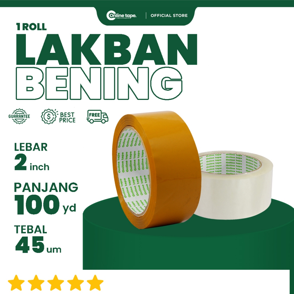 

1 Pcs Lakban Bening 100 Yard 2 Inch / Lakban isolasi Online Termurah