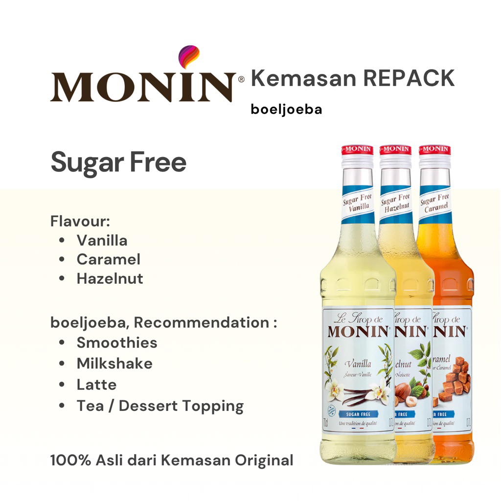 

REPACK - Monin All Varian Sugar Free Syrup [30, 50, 100] g