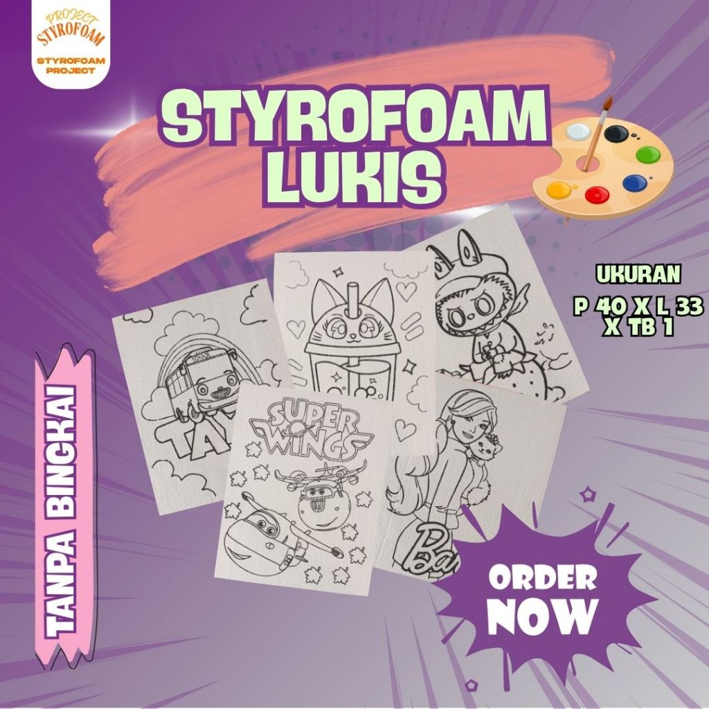 

Styrofoam Lukis | Non Bingkai | Styrofoam Mewarnai | Ukuran 33x40x1cm |Termurah | Best seller